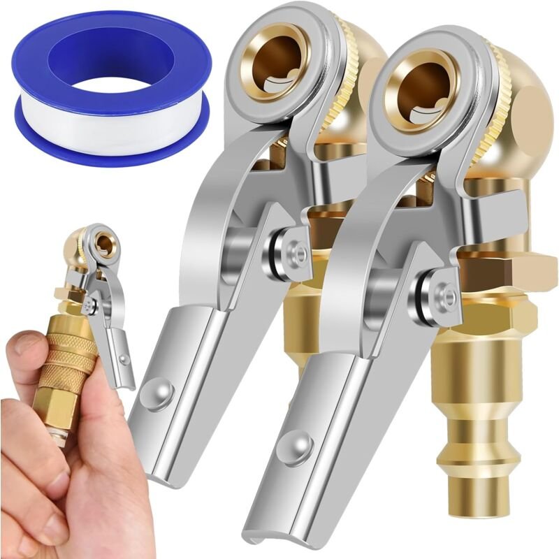 Thumbnail - 2 Stück Luftfutter 1/4 Zoll npt Auto-Ventilhebelkappe Messing Schnellverbindung mit Clip 150–250 MPa 8 mm Luftfutter-Ada...