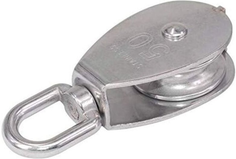 Seilrolle, 304 Edelstahlrolle, Edelstahlrolle, Silber,Extrem starke Tragfähigkeit/50 mm