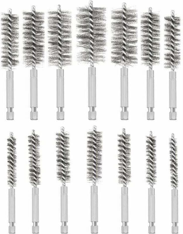 Ulisem Drahtbürste für Bohrmaschine, 14 Stück Edelstahl-Lochbürste, verschiedene Größen, Edelstahl-Reinigungsbürste zum ...