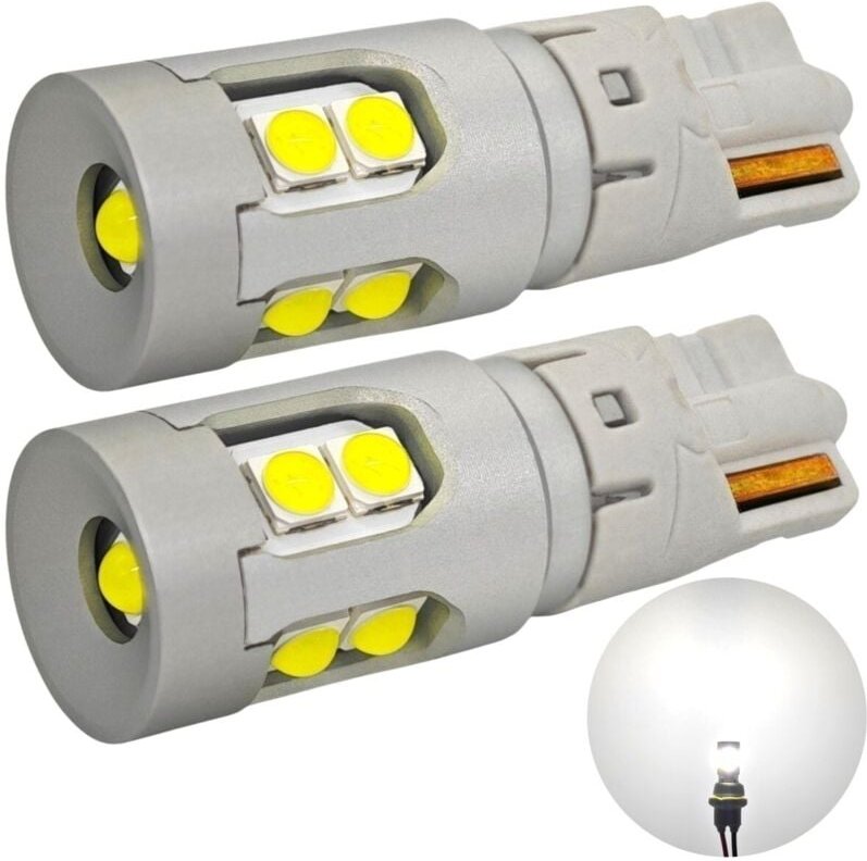 Stück W5W LED Birne W10W, T10 10-50V CANBUS 700lm starkes Weiß
