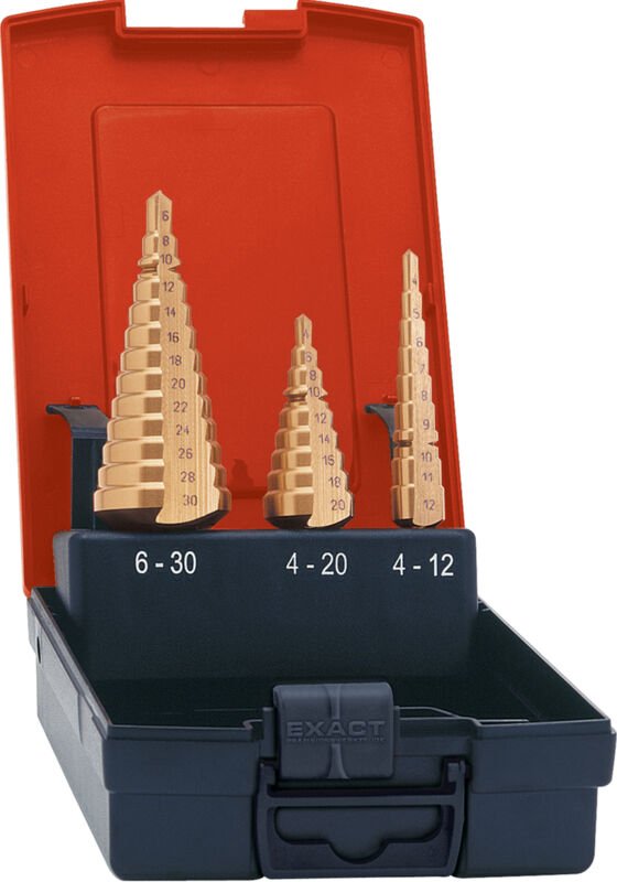 Stufenbohrer-Set hss TiN 4-12/4-20/6-30mm Format