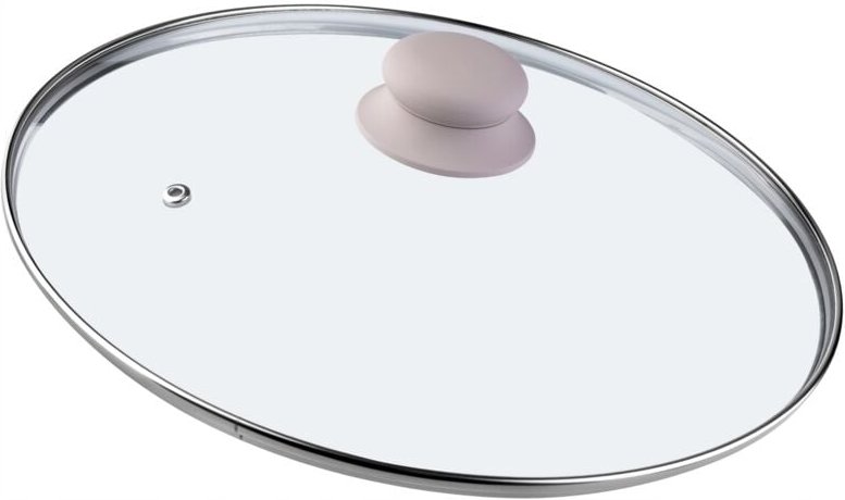 Glasdeckel mit Griff aus Silikon, Deckel mit Dampfloch, 30 cm, beige - Kadax