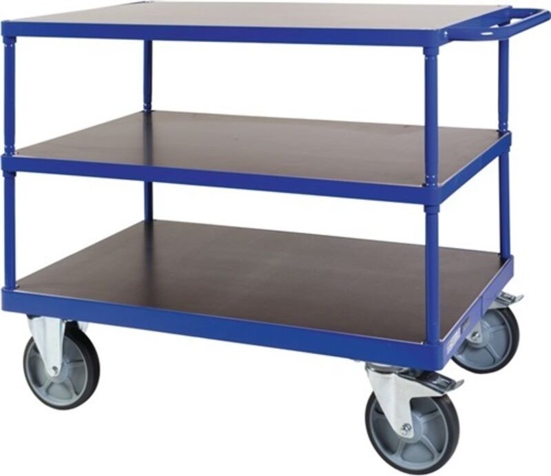 Protaurus Tischwagen F600 mit 3 Ladeflächen und Schiebegriff 600kg Tragkraft 1000x700mm