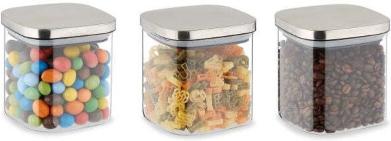 Set mit 3 vorratsglasern mit deckel 600 ml 8830
