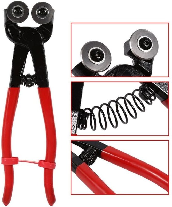 Manuelle Glasschneider-Zange (20,3 cm), Radzange, Mosaikschneider-Zange mit Rädern für Fliesen, Glas, Keramik, Mosaik