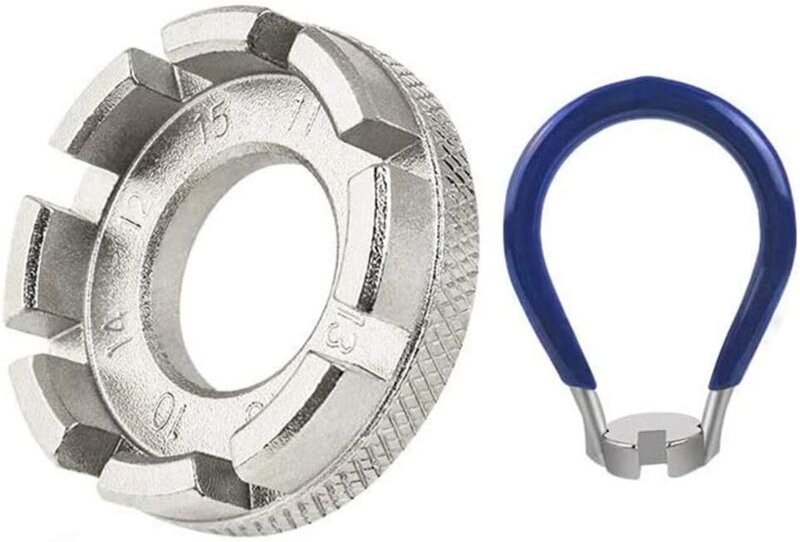 Speichenschlüssel-Werkzeug, Fahrradschlüssel-Speichenwerkzeug, Fahrradrad-Speichenschlüssel, 10-15 Gauge für Fahrrad, El...