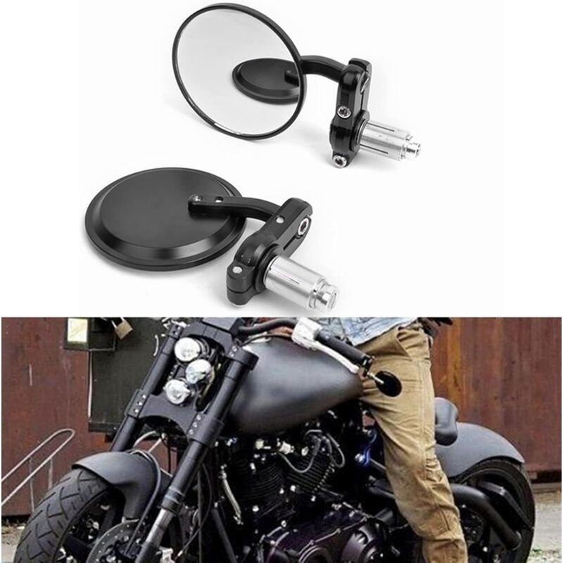 Tigrezy - Paar Rückspiegel, 7/8 Zoll 22 mm Lenker-Seitenspiegel für Sport-Motorrad-Roller