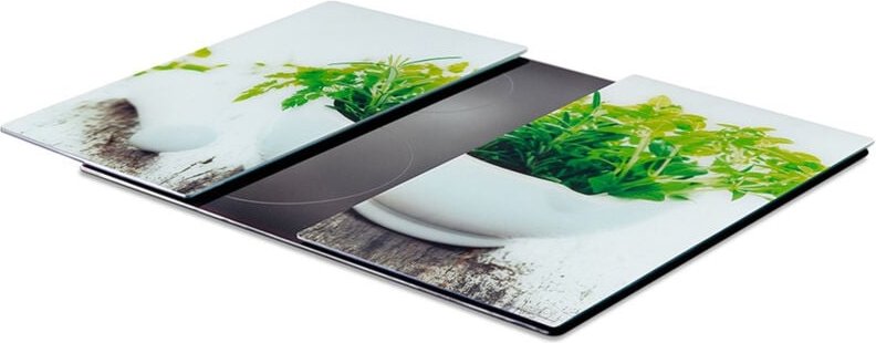 2x Glas-Küchen-Schneidebrett-Abdeckung für Induktionskochfelder 60x52