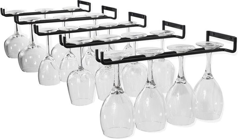 Hängendes Glasregal - Weinglasregal mit 5 Schienen für 13-18 Gläser, 30 cm 5 cm 2 cm