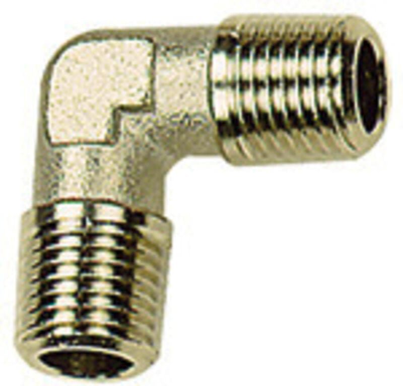 Winkelstück, außen/außen, M5, sw 9, Messing vernickelt - Riegler