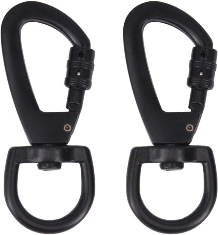 2 Stück Karabiner für Hundeleinen, robuste Karabiner mit Drehgelenk aus Zinklegierung, Schlüsselring, Auslöser, Federcli...