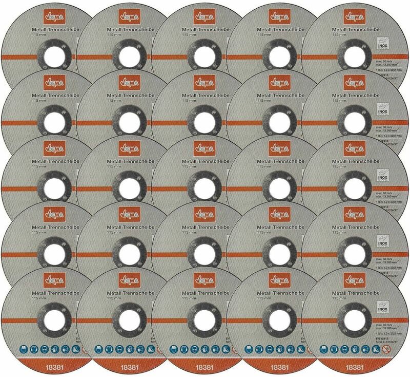 Dema - Metall Trennscheibe 25-er Set 115mm Flexscheibe Winkelschleifer Trennschleifer