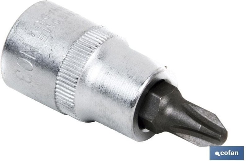 1/4 Steckschlüssel mit PH-2-Spitze