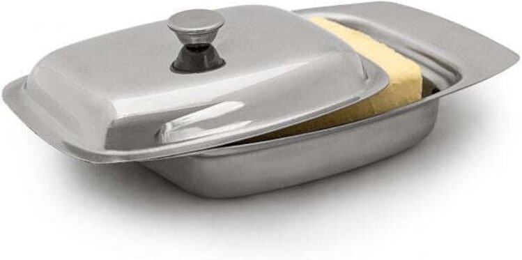 Butter dish stainless steel with handle