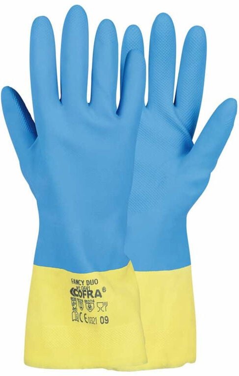 Cofra Latex/Neopren Gummihandschuhe für Lebensmittel und Chemie 7