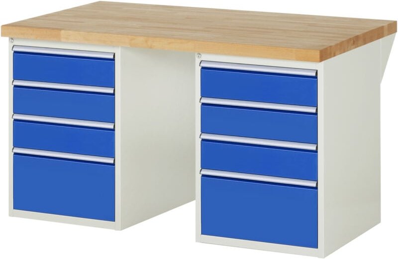 Werkbank 7510A3, B1500xT900xH890mm, 8x Schublade-TA - RAU