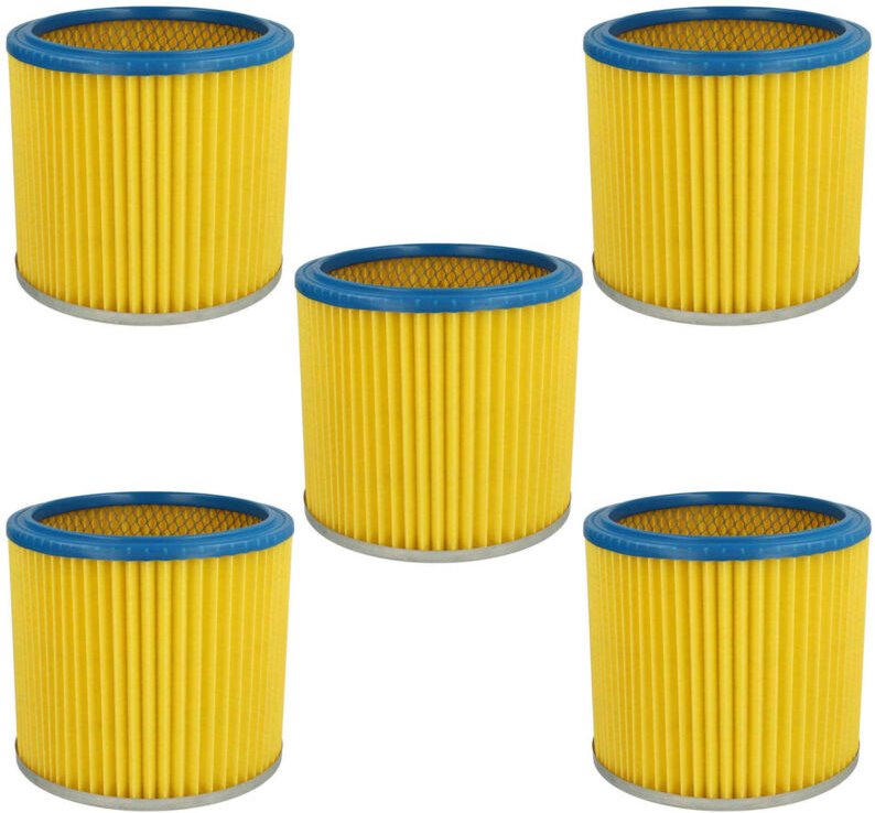 5x Faltenfilter Ersatz für Rowenta RU-30.1, nt RU-30.1 für Staubsauger - Patronenfilter, Blau Gelb - Vhbw