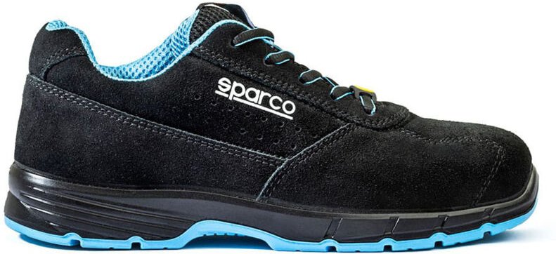 Sicherheits-Sportschuh 'Horizon Moreno' S1PS (Gr. 38) in Schwarz und Blau mit antistatischer Sohle