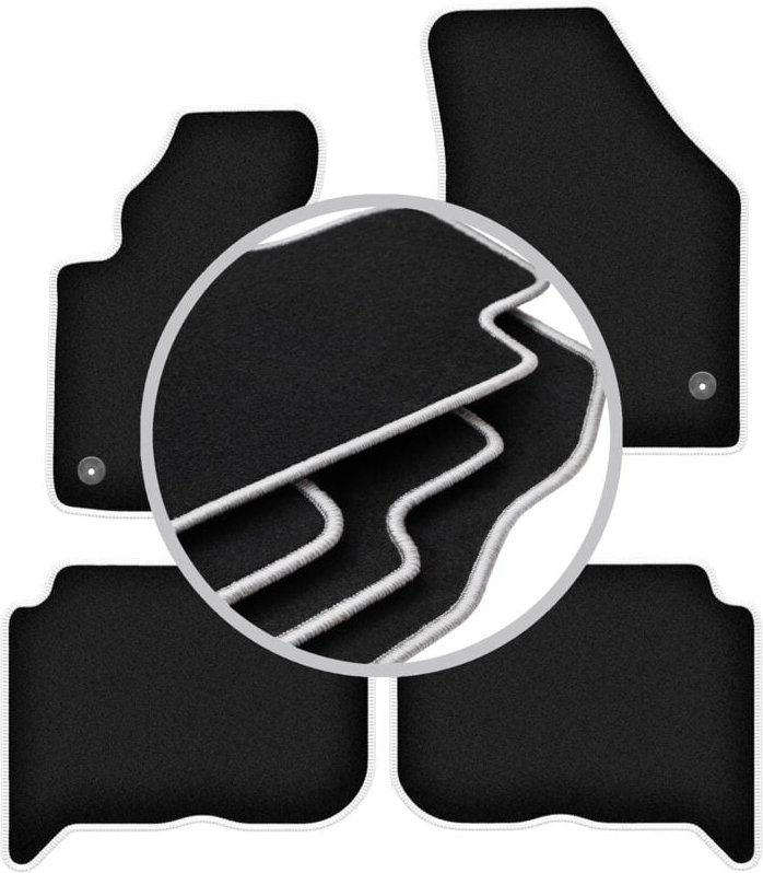 CARLUX-SILVER Autofußmatten für: Volkswagen Touran I FL Minivan (2010-2015)