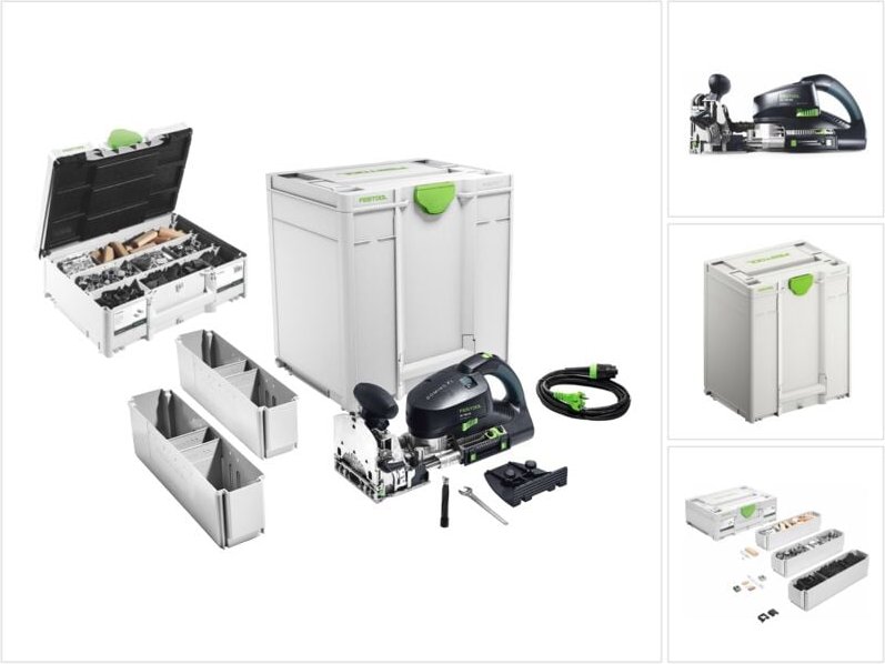 Festool DOMINO XL DF 700 EQ-Plus Dübelfräse 720 W + Festool SV-SYS D14 Domino Verbinder Sortiment + Systainer