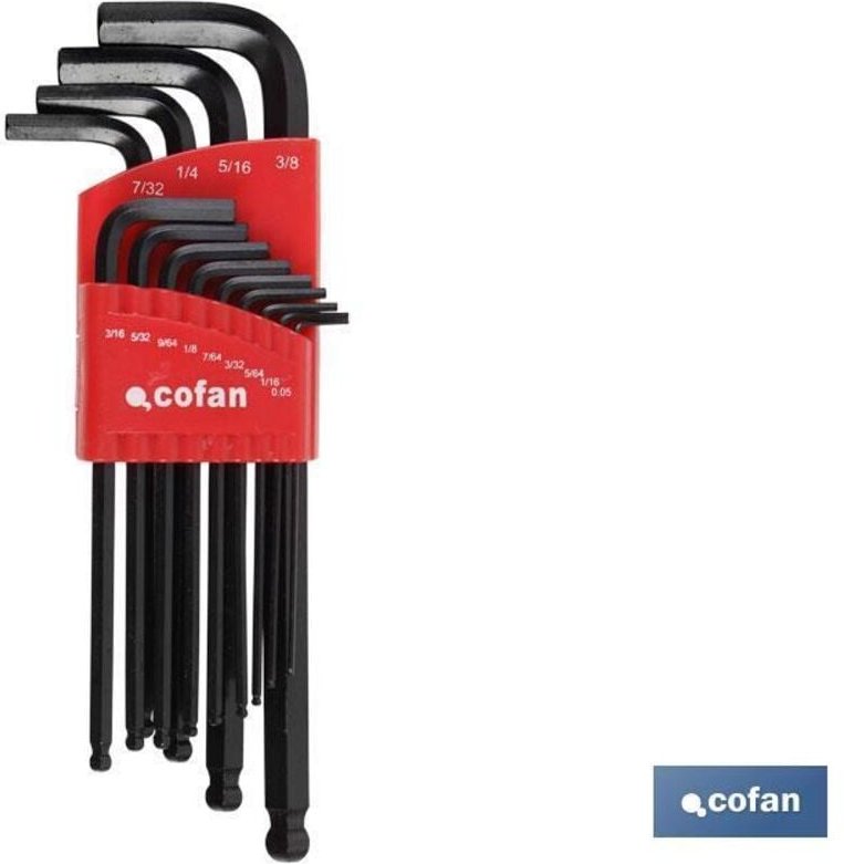 Satz mit 13 Kugel-Inbusschlüsseln (Zoll) 0,05-3/8