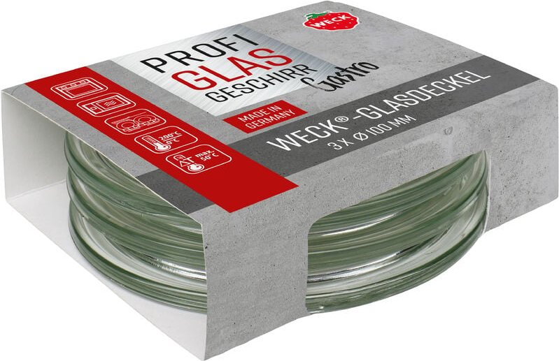 3er Set Gastropack 100 mm Gourmetdeckel Weck, Deckel 76130