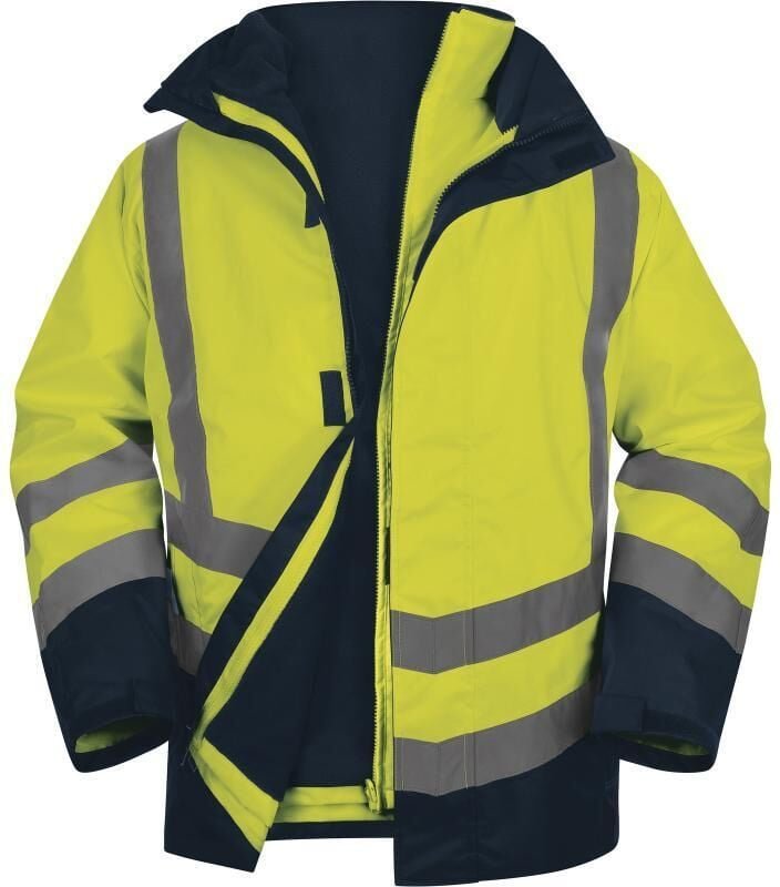 Thumbnail - Parka 5 En 1 Jaune Fluo Delta Plus Haute Visibilité Polyester Oxford Enduit Pu - Opti3jm S