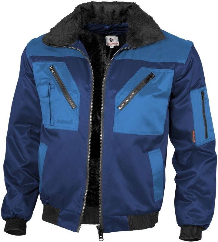 Thumbnail - Qualitex - Pilotjacke mit Teddyfutter 1000 Gr. 2XL marine/königsblau