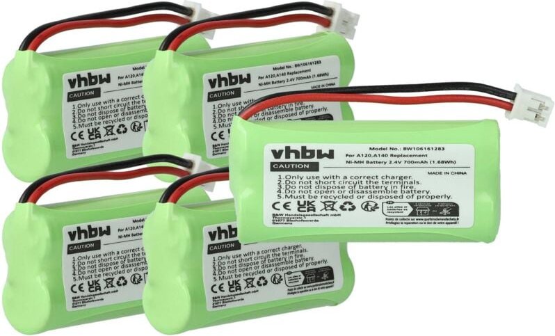 Vhbw - 5x Akku Ersatz für 55AAAHR2BMX, C30852D1640X1, 220382C1, 220436C1, 41AAAH2BMX für schnurlos Festnetz Telefon (700...
