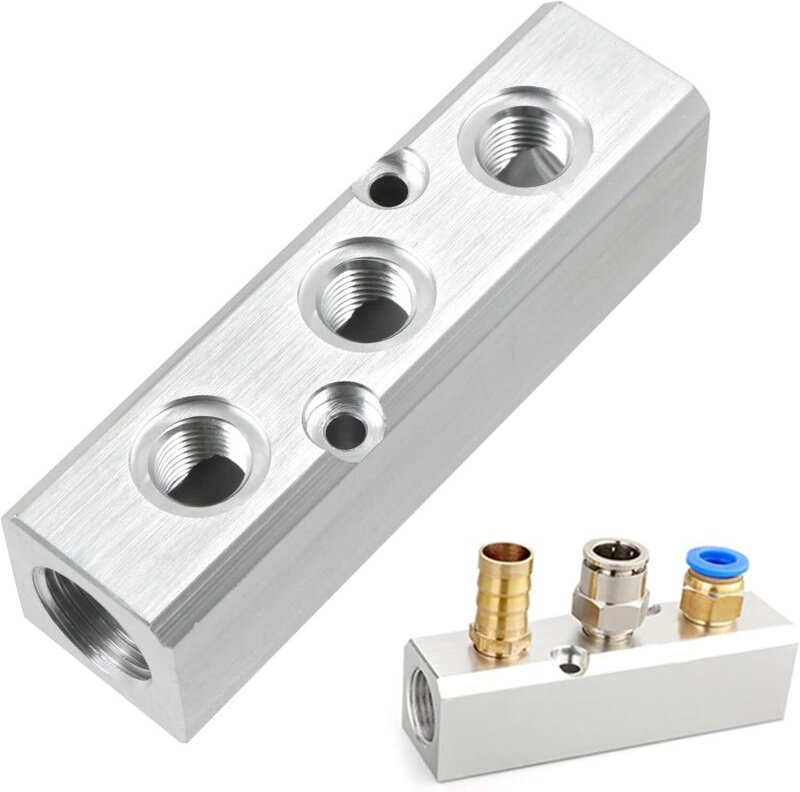 Pneumatik-Anschlussverteiler-Verteileranschluss – 3-Kanal-5-Port-Pneumat-Adapter 1/2 1/4 Schnellschnittstelle Druckluftz...