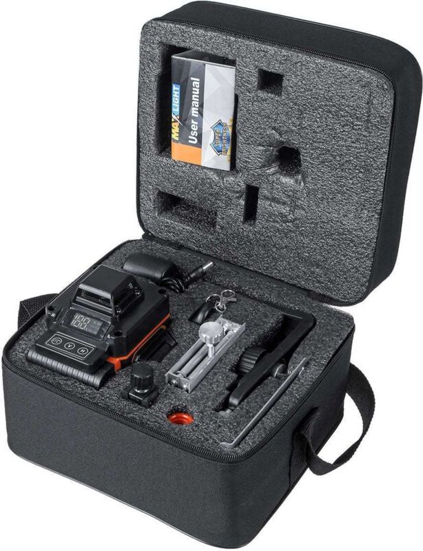 360° selbstnivellierende Laser-Wasserwaage, 16 Linien für Fliesen und Decken, wiederaufladbarer grüner Strahl, 4D-Plan, ...