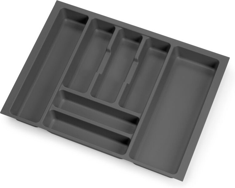 Besteckeinsatz Optima Vertex/Concept, Tiefe 500mm, Plattenstärkenstärke 16mm, Modul 600mm, Kunststoff, Anthrazitgrau - E...
