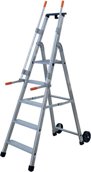 Escabeau roulant 6 marches - Hauteur de travail max. 3,36m - QM-6