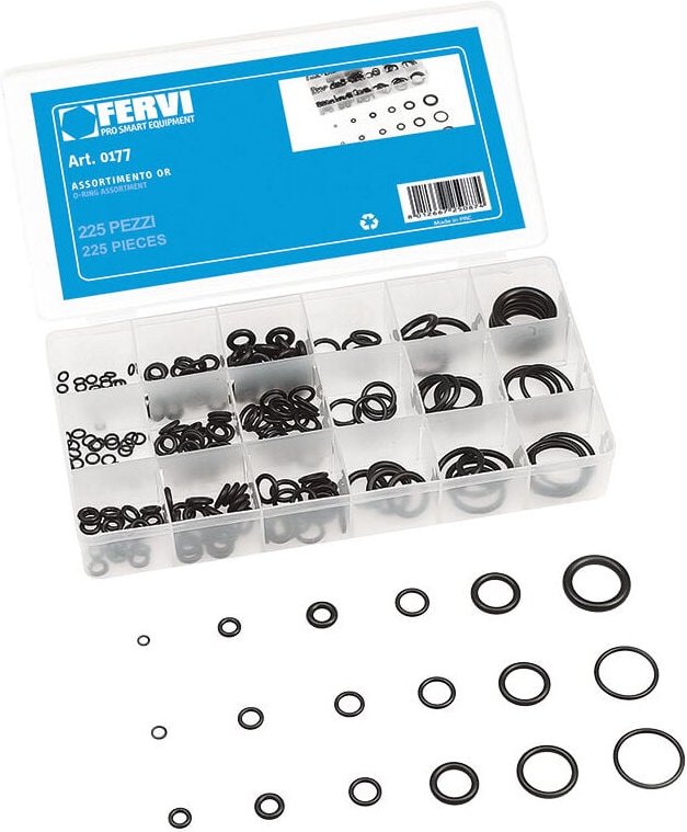 Thumbnail - O-Ringe O-Ring Zoll Sortiment 225-Tlg Fervi 0177