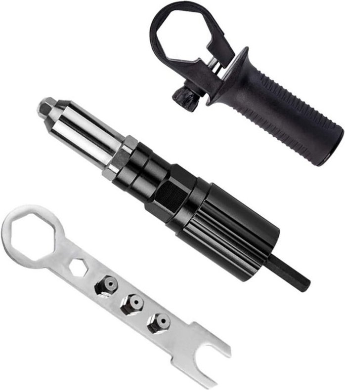 Binghe Elektrischer Nietgerät, Nietadapter, Nietpistolen-Adapter-Kit, für Nieten mit 2,4/3,2/4,0/4,8 mm Durchmesser Niet...