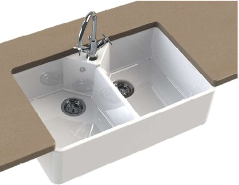 Villae Farmhouse - Keramikspüle, 79x49 cm, strahlend Weiß 525164 - Blanco