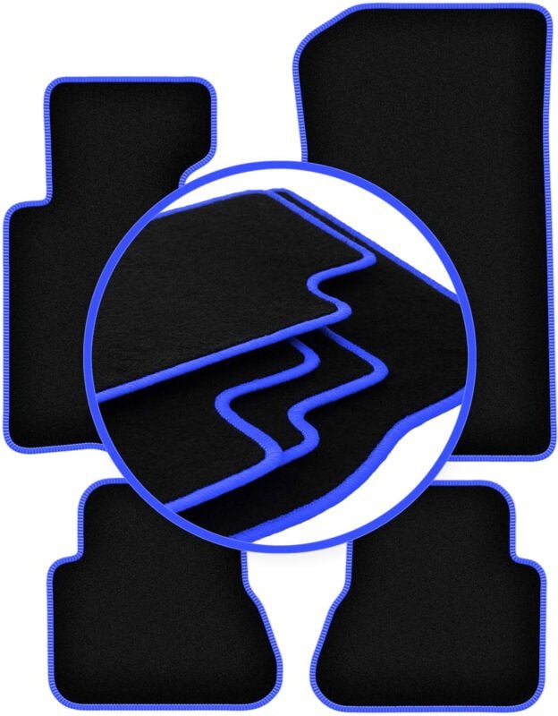 CARLUX-BLUE Autofußmatten für: BMW 3 E46 Cabrio (2000-2007)