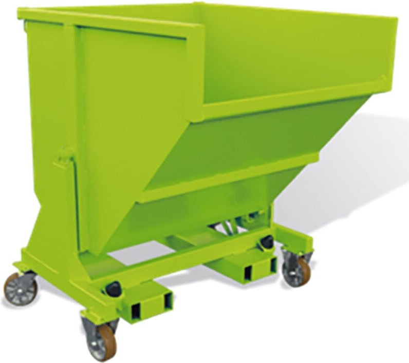 Kippbarer Müllcontainer mit Rädern 1870 Liter - Braun - IEP18161-8004