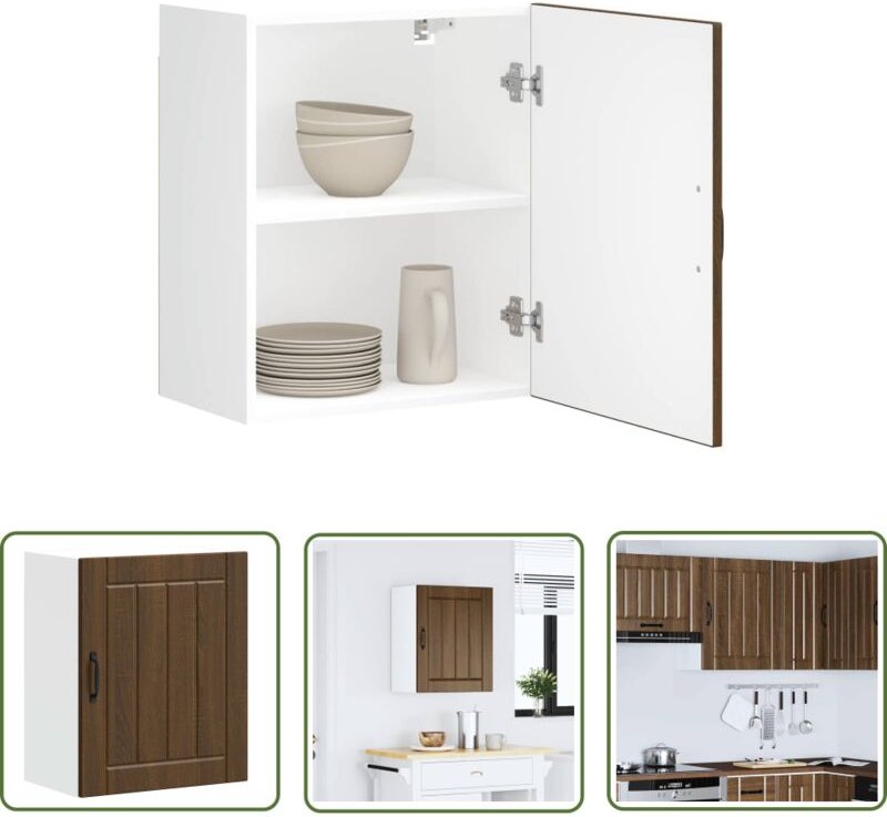 The Living Store - vidaXL Küchen-Hängeschrank Lucca Braun Eichen-Optik Holzwerkstoff