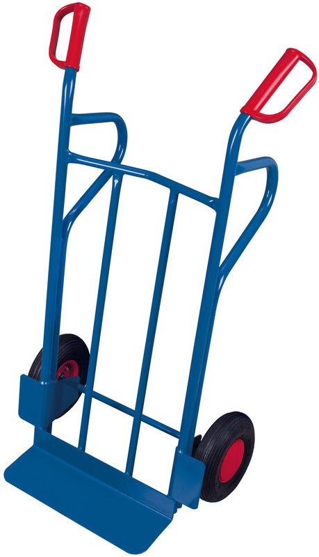 VARIOfit Stahlrohrkarren 250kg Tragkraft mit Standbügeln Schaufel 480x140mm Luftbereifung