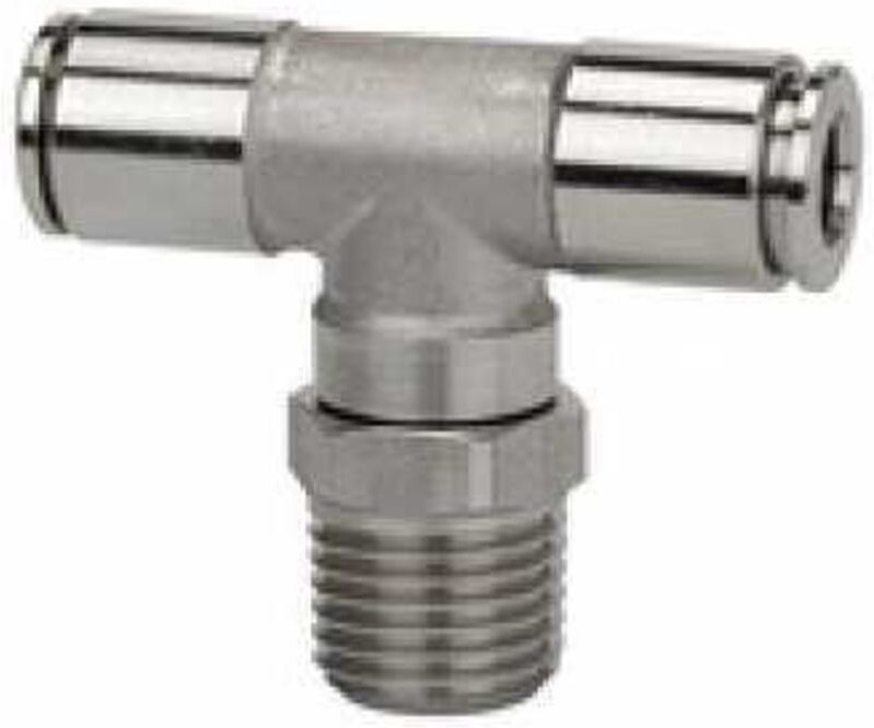 T-Steckverschra., drehbar, r 1/8 a., Schl.-Ø 6, 15bar, es 1.4404 - Riegler
