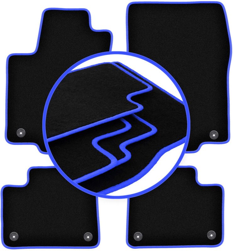 CARLUX-BLUE Autofußmatten für: Mercedes GL X166 SUV (2012-2015)