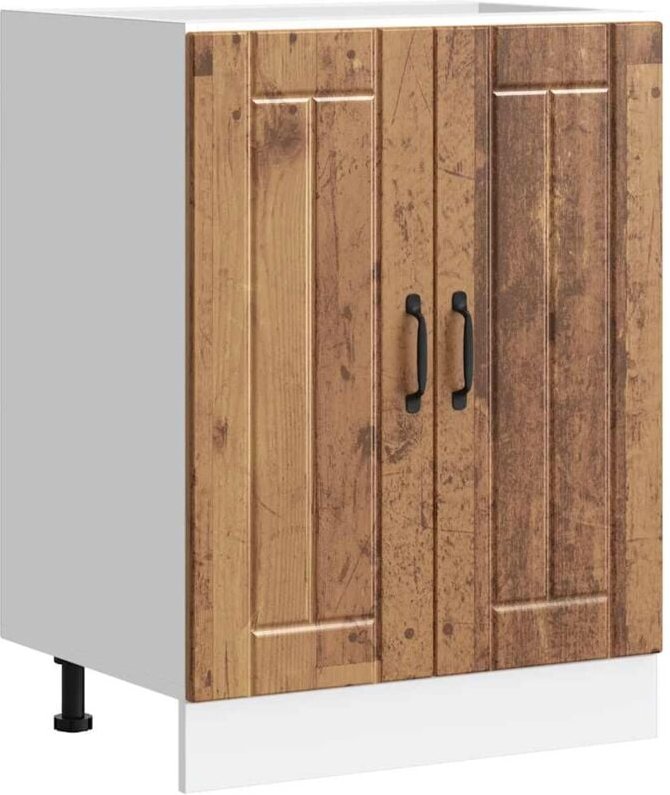 Spülenunterschrank Lucca Altholz-Optik Holzwerkstoff - Vidaxl