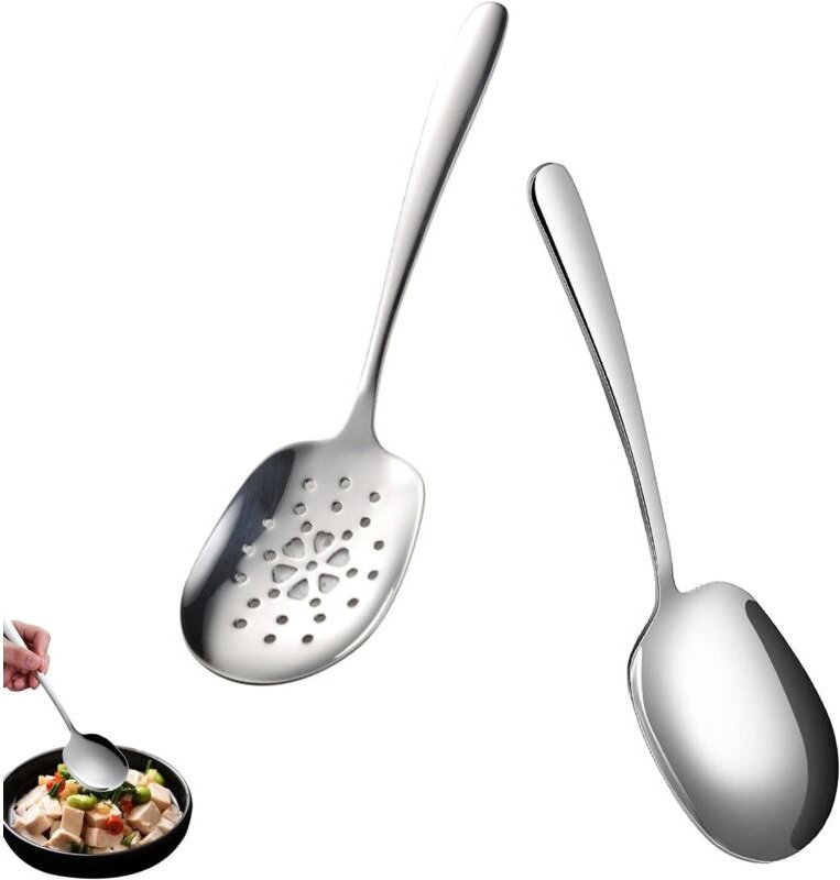 Stück Servierlöffel, Edelstahl-Servierlöffel und Servierlöffel, Buffet-Service-Löffel für Hotels, Picknicks, Partys - Ln...