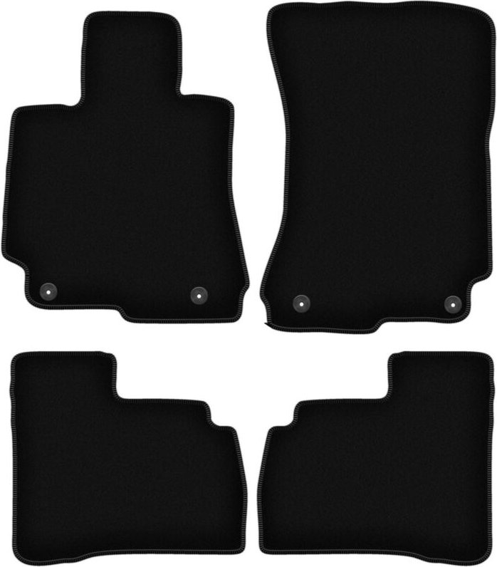 BASIC schwarze Veloursmatten für: Mercedes W221 S-Klasse Limousine kurz (2005-2013)