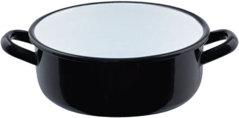 Riess Zwerge Kasserolle mit Bördel ⌀12cm 0,5L Riesen und Zwerge Emaille