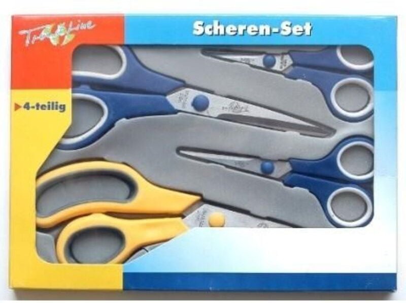 Trendline - Scheren-Set 4 teilig Kunststoffgriff Edelstahl-Klingen ca. 6 - 10cm