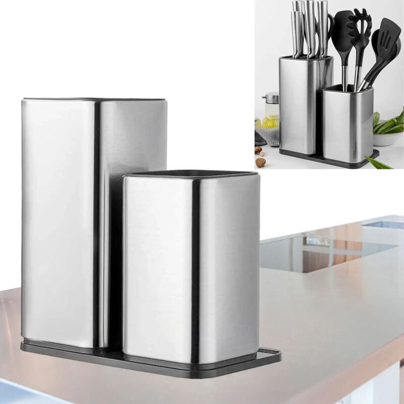 Einzigartiges Messerblock Ohne Messer Universal Edelstahl 2 in 1 Speicherdesign