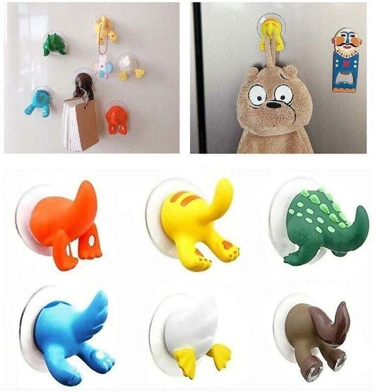 Ahlsen - Saugnapf, Cartoon-Tierschwanz-Haken, Kinder-Saugnapf, nicht perforiert, Saugnapf-Haken, wasserdichter Saugnapf-...