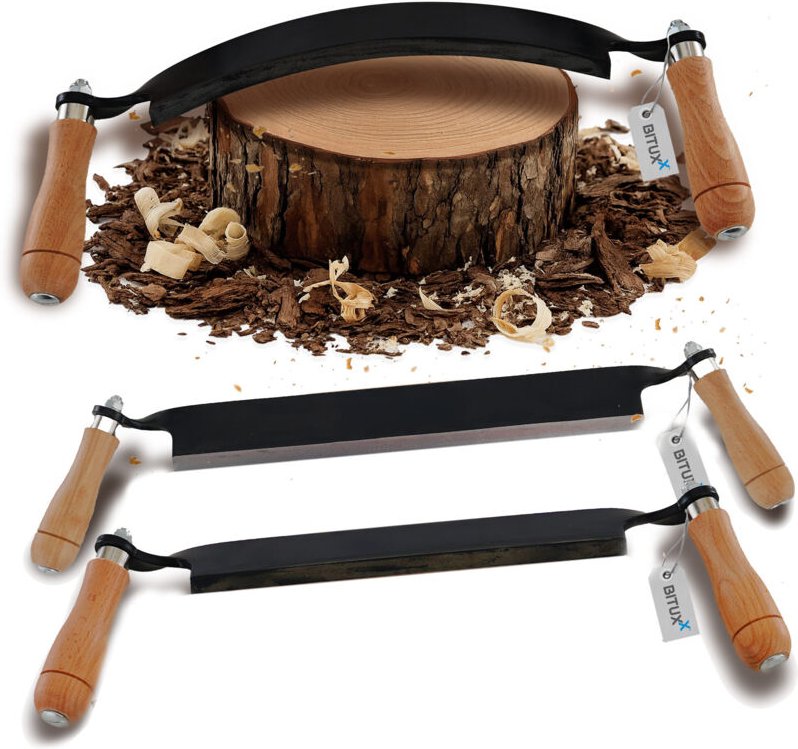 Bituxx 3er Set Zugmesser für Holz Ziehmesser Schäleisen Zieheisen 10" 13"